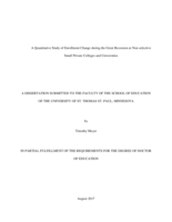 A Quantitative Study of Enrollment Change during the Great Recession at Non-selective Small Private Colleges and Universities