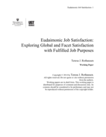 Eudaimonic Job Satisfaction:  Exploring Global and Facet Satisfaction with Fulfilled Job Purposes