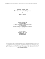 Supervision Training Needs: Perspectives of Social Work Supervisees