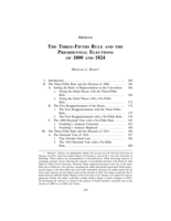 The Three-Fifths Rule and the Presidential Elections of 1800 and 1824