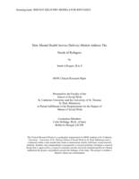 How Mental Health Service Delivery Models Address The Needs of Refugees