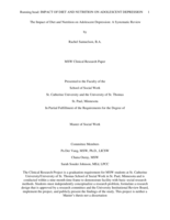 The Impact of Diet and Nutrition on Adolescent Depression: A Systematic Review