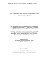 Social Work Practitioners and the Identification of Human Trafficking Victims