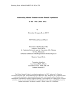Addressing Mental Health with the Somali Population  in the Twin Cities Area