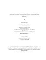 Addressing Secondary Trauma in Social Workers Counseling Trauma Survivors