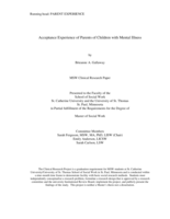 Acceptance Experience of Parents of Children with Mental Illness