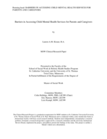Barriers in Accessing Child Mental Health Services for Parents and Caregivers