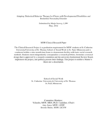 Adapting Dialectical Behavior Therapy for Clients with Developmental Disabilities and Borderline Personality Disorder