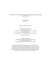 Prevalence of Gay Affirmative Practice among Bachelor's Level Licensed Social Workers