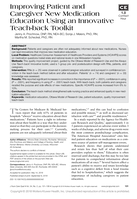 Improving patient and caregiver new medication education using an innovative teach-back toolkit