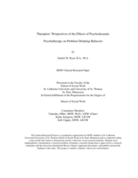 Therapists’ Perspectives of the Effects of Psychodynamic Psychotherapy on Problem-Drinking Behavior