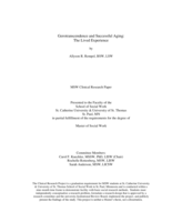 Gerotranscendence and Successful Aging:  The Lived Experience
