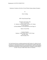 Exploratory Evaluation of the Role of Social Workers During Adoption Disruption
