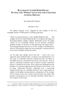 Rulemaking under Dodd-Frank: Putting the "Person" Back into the Consumer Lending Process