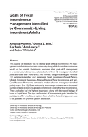 Goals of Fecal Incontinence Management Identified by Community-Living Incontinent Adults