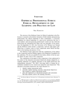 Empirical Professional Ethics: Ethical Development in the Learning and Practice of Law