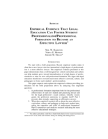 Empirical Evidence That Legal Education Can Foster Student Professionalism/Professional Formation to Become an Effective Lawyer