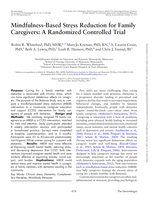 Mindfulness-Based Stress Reduction for Family Caregivers: A Randomized Controlled Trial