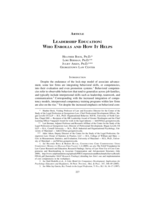 Leadership Education: Who Enrolls and How It Helps
