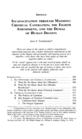 Incapacitation through Maiming: Chemical Castration, the Eighth Amendment, and the Denial of Human Dignity