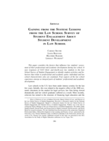 Gaining from the System: Lessons from the Law School Survey of Student Engagement About Student Development in Law School