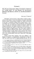 One Nation Indivisible: How Congress's Addition of "under God" to the Pledge of Allegiance Offends the Original Intent of the Establishment Clause