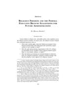 Religious Freedom and the Federal Executive Branch: Suggestions for Future Administrations