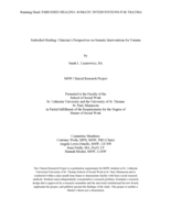 Embodied Healing: Clinician's Perspectives on Somatic Interventions for Trauma