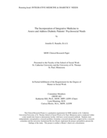 The Incorporation of Integrative Medicine to Assess and Address Diabetic Patients’ Psychosocial Needs