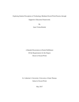 Exploring Student Perceptions of Technology-Mediated Social Work Practice through Supportive Education Frameworks