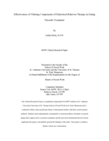 Effectiveness of Utilizing Components of Dialectical Behavior Therapy in Eating Disorder Treatment
