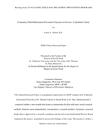 Evaluating Child Maltreatment Prevention Programs & Services: A Qualitative Study