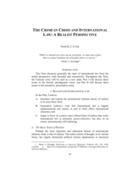 The Crimean Crisis and International Law: A Realist Perspective