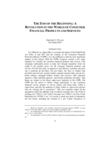 The End of the Beginning: A Revolution in the World of Consumer Financial Products and Services