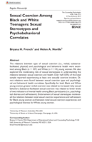 Sexual coercion among Black and White teenagers: Sexual stereotypes and psycho-behavioral correlates