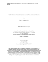 The Development of Cultural Competence in Social Work Practice and Education