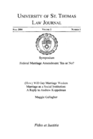 (How) Will Gay Marriage Weaken Marriage as a Social Institution: A Reply to Andrew Koppelman