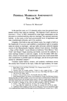 Federal Marriage Amendment: Yes or No?