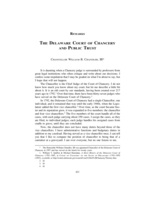 The Delaware Court of Chancery and Public Trust
