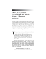The Call to Justice: Social Work in Catholic