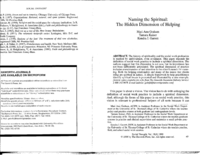 Naming the Spiritual: The Hidden Dimension of Helping