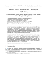 Shifted Hecke insertion and K-theory of OG(n,2n+ 1)