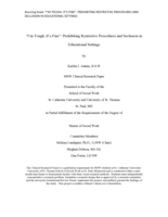 “I’m Tough, It’s Fine”: Prohibiting Restrictive Procedures and Seclusion in Educational Settings