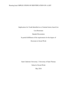 Implications for Youth Identified on a Criminal Justice-based List