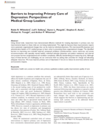 Barriers to Improving Primary Care of Depression: Perspectives of Medical Group Leaders