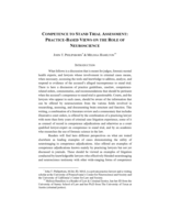 Competence to Stand Trial Assessment: Practice-Based Views on the Role of Neuroscience