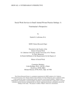 Social Work Services in Small Animal Private Practice Settings: A Veterinarian’s Perspective