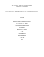 Creation and Participation: The Metaphysical Structure of the World-God Relation in Aquinas
