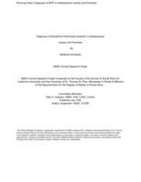 Diagnosis of Borderline Personality Disorder in Adolescence: Issues and Practice