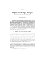 Common Law Punitive Damages: Something for Everyone?